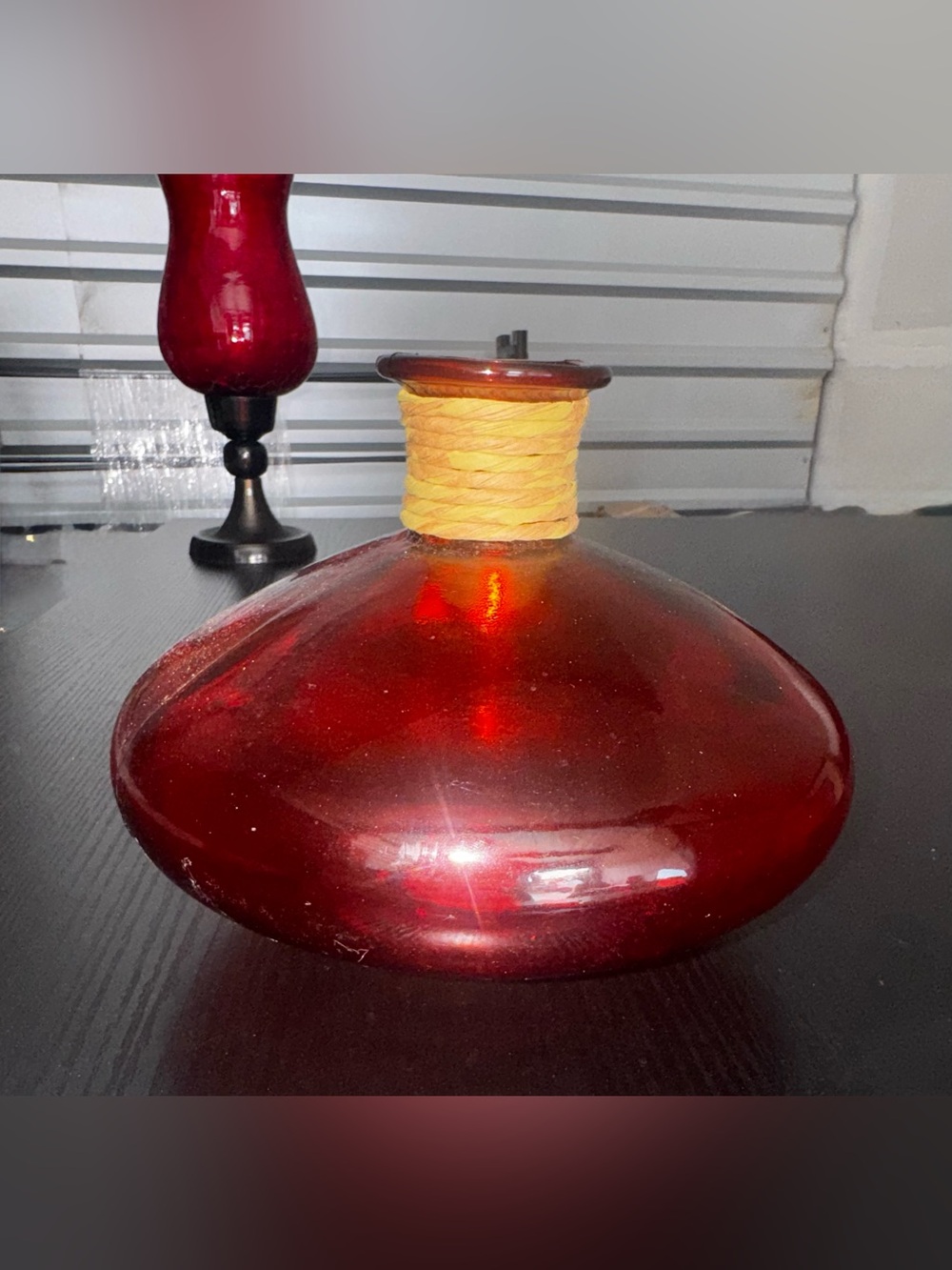 Red Decorative  Glass Vase